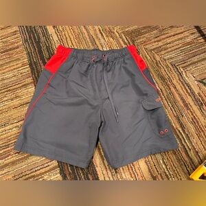 Speedo Charcoal and Crimson Swim Trunks